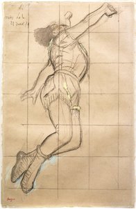 シルクフェルナンドでのミスララ、1879年（紙に黒チョークとパステル） 作： Edgar Degas